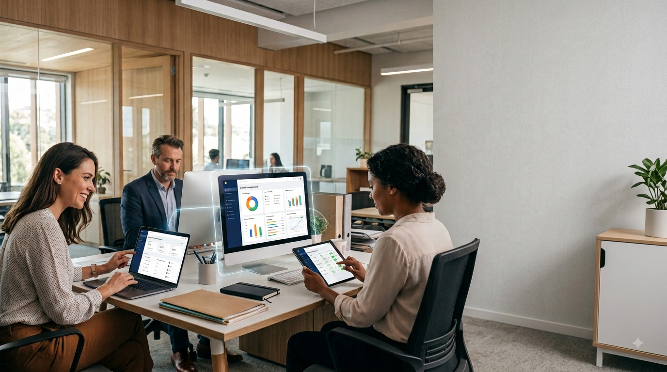 Teams working together — connected systems and shared data