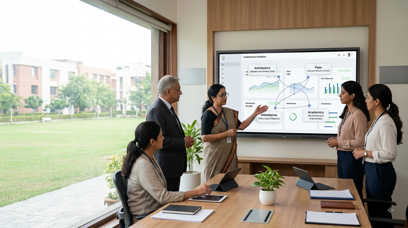 Digital classroom with projector — Technology & AI with purpose